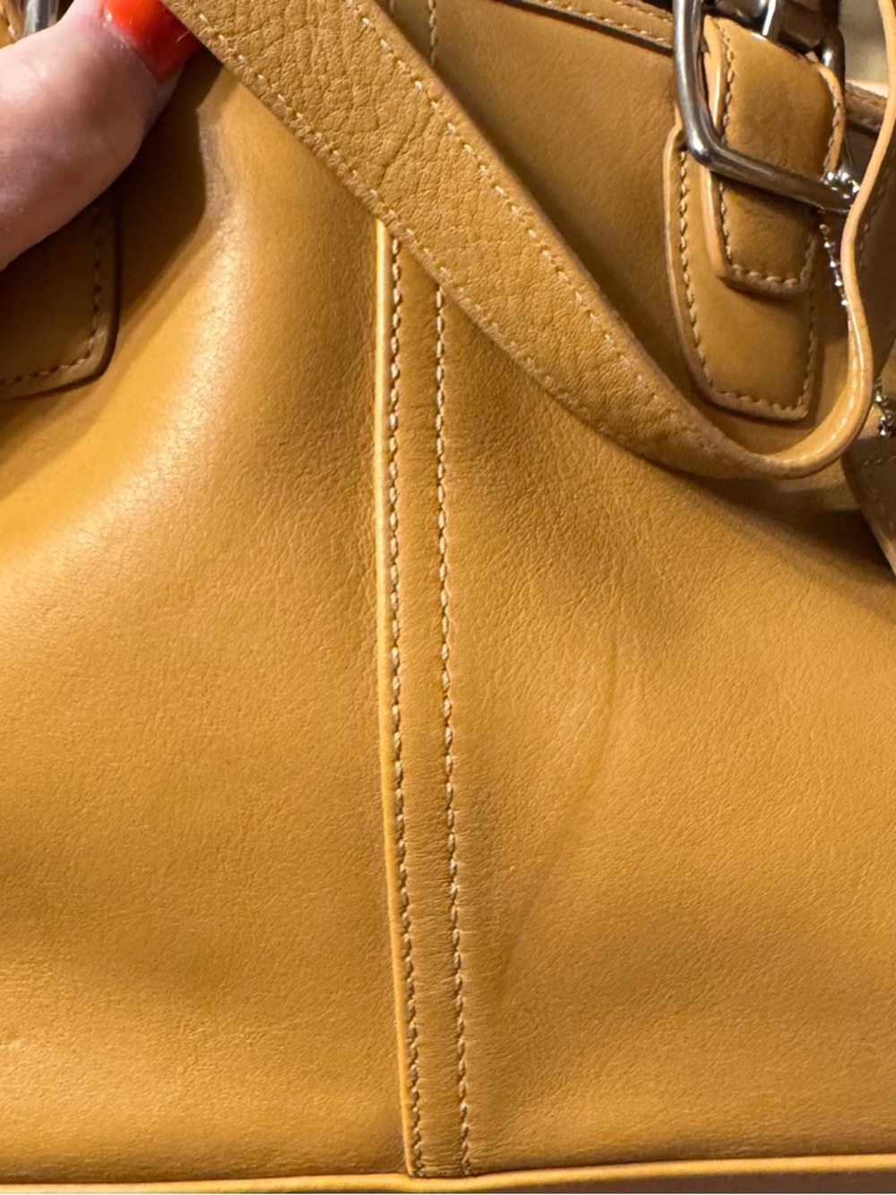 Coach Tan Leather Satchel with Silver Hardware - Picture 9 of 9